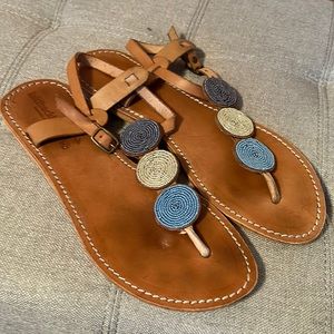 Size 11 flat leather sandals.  Laid Back London.